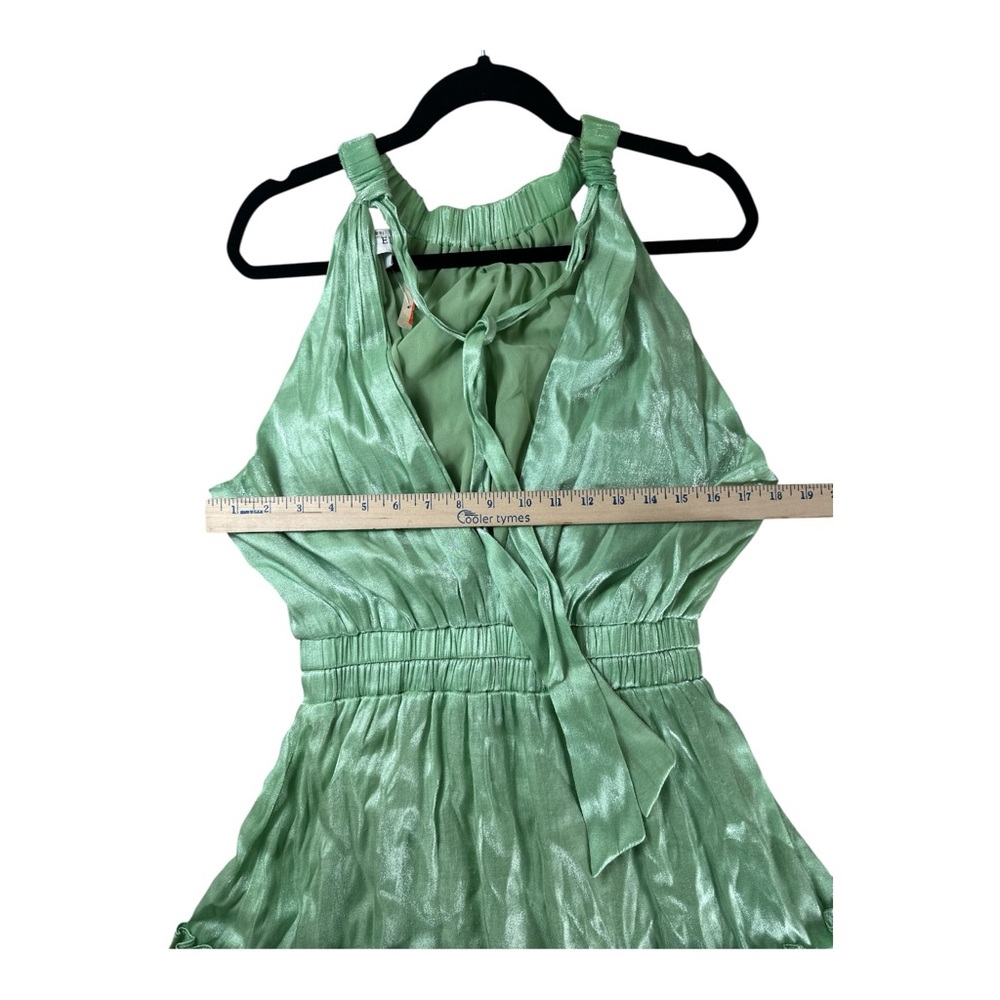 Anthropologie Teagan Maxi Dress Shimmery Light Green Women’s Size Medium - Picture 10 of 11